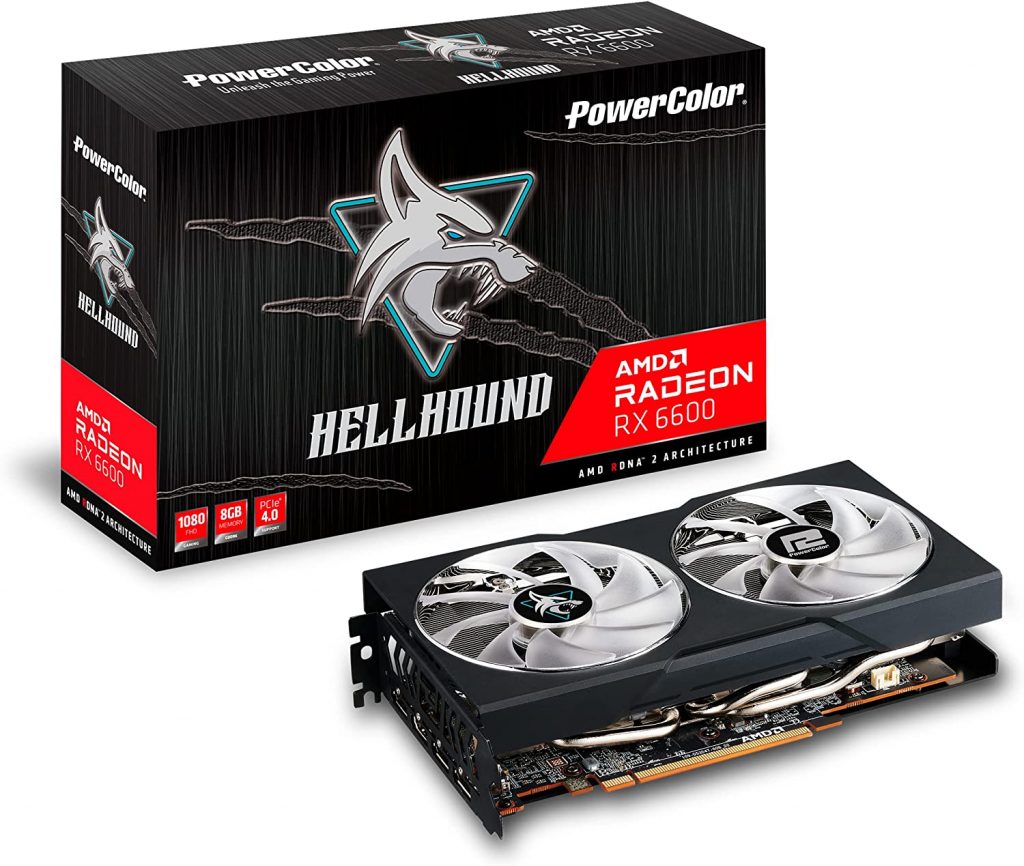 Placa de Vídeo PowerColor Hellhound Radeon RX 6600, 8GB, GDDR6, FSR, Ray Tracing, AXRX 6600 8GBD6-3DHL