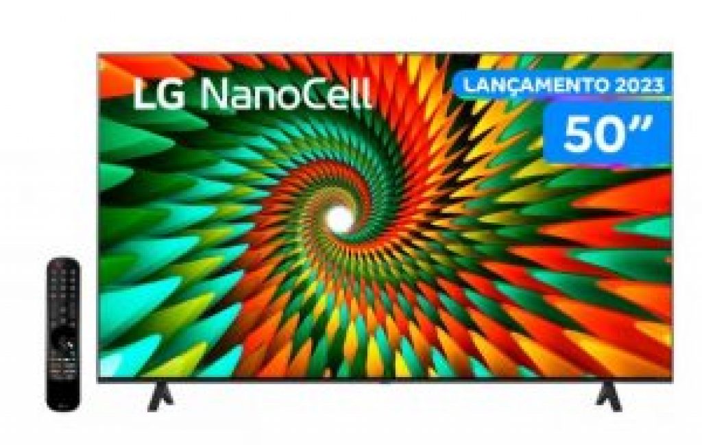 Smart TV 50” 4K Ultra HD LED LG NanoCell 50NANO77 – 2023 Wi-Fi Bluetooth Alexa 3 HDMI 2 USB