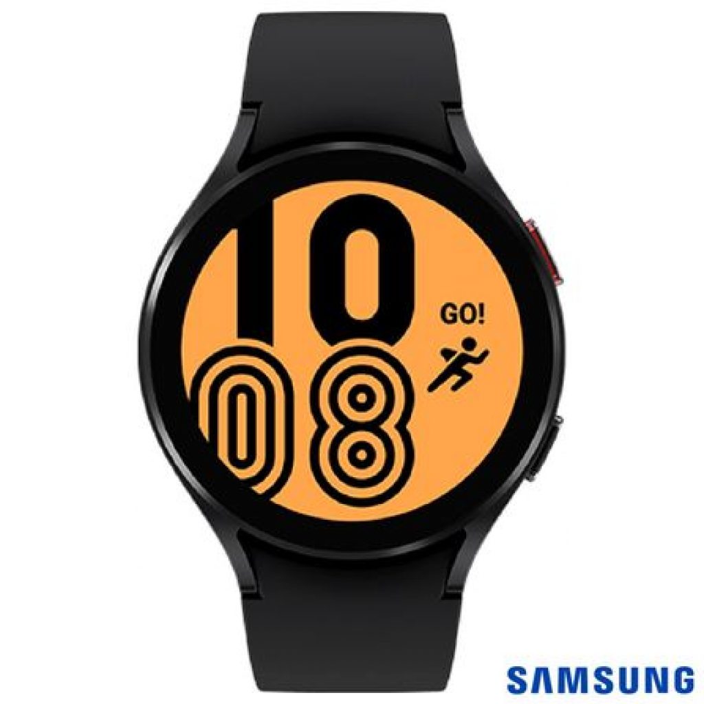 Galaxy Watch4 BT 40 mm Samsung Preto com 1,2″, Pulseira de Fluorelastômero, Bluetooth e 16GB – SM-R860NZKPZTO