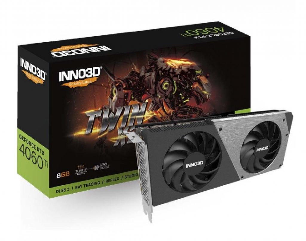 Placa de Vídeo INNO3D NVIDIA GeForce RTX 4060 Ti TWIN X2, 8GB, GDDR6, DLSS, Ray Tracing, N406T2-08D6-171153N