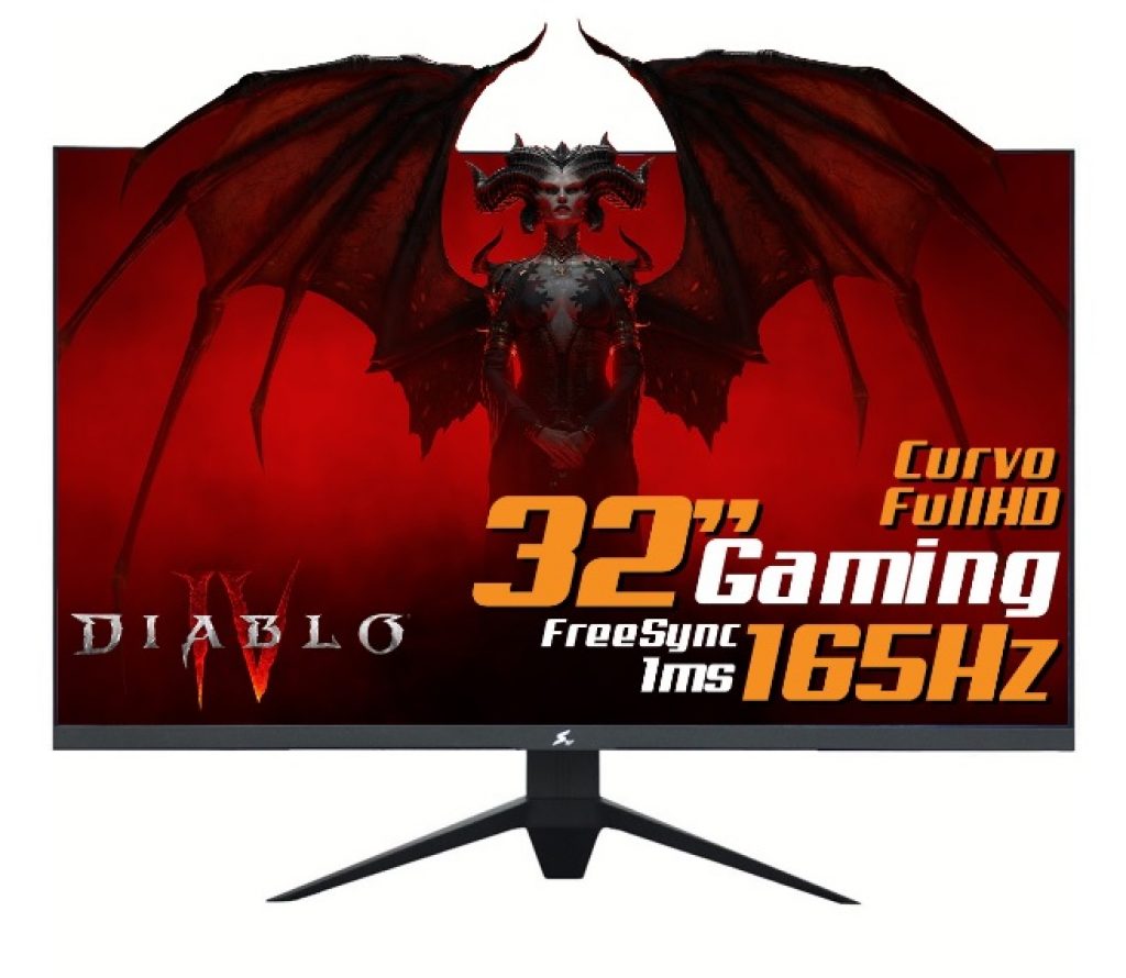 Monitor Gamer SuperFrame Precision Ultra Curvo, 31.5 Pol, Full HD, 165Hz, 1ms, HDMI/DP, SFP3212FHD