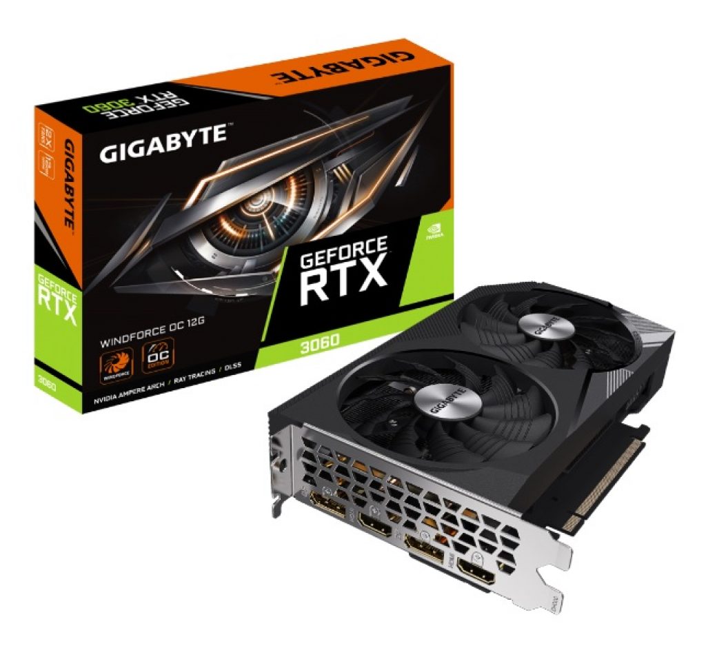 Placa de Vídeo Gigabyte NVIDIA GeForce RTX 3060 WINDFORCE OC, 12GB GDDR6, DLSS, Ray Tracing, GV-N3060WF2OC-12GD