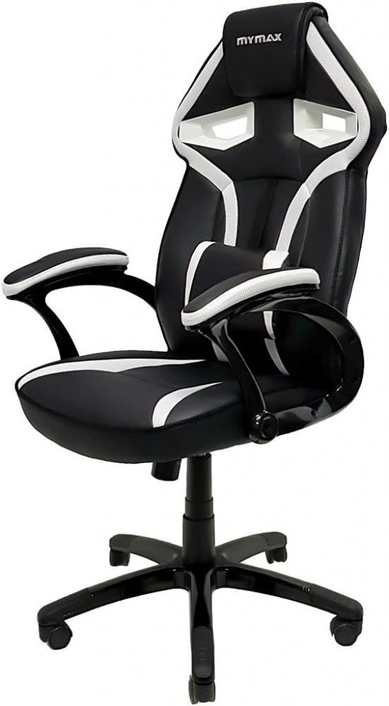 Cadeira Gamer MX1 Giratória Preto e Branco – Mymax, Mymax, 25.009042, Branco e preto