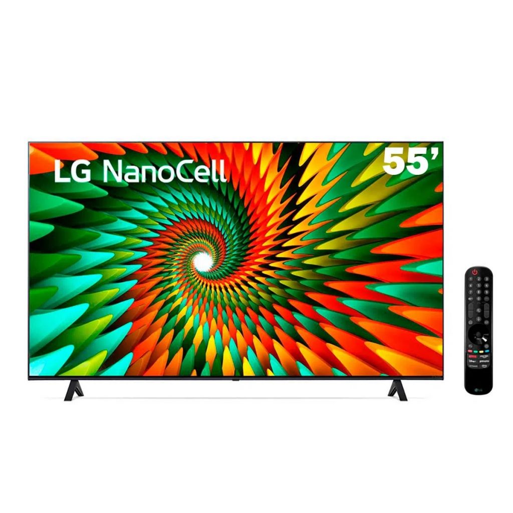 Smart TV 55″ 4K LG NanoCell 55NANO77SRA Bluetooth ThinQ AI Alexa Google assistente Airplay 3 HDMI