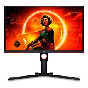 Monitor Gamer AOC 24.5 LED Full HD, Wide, 240Hz, 0.5ms, HDMI e DisplayPort, 119,9% sRGB, HDR 10, FreeSync Premium, VESA – 25G3ZM
