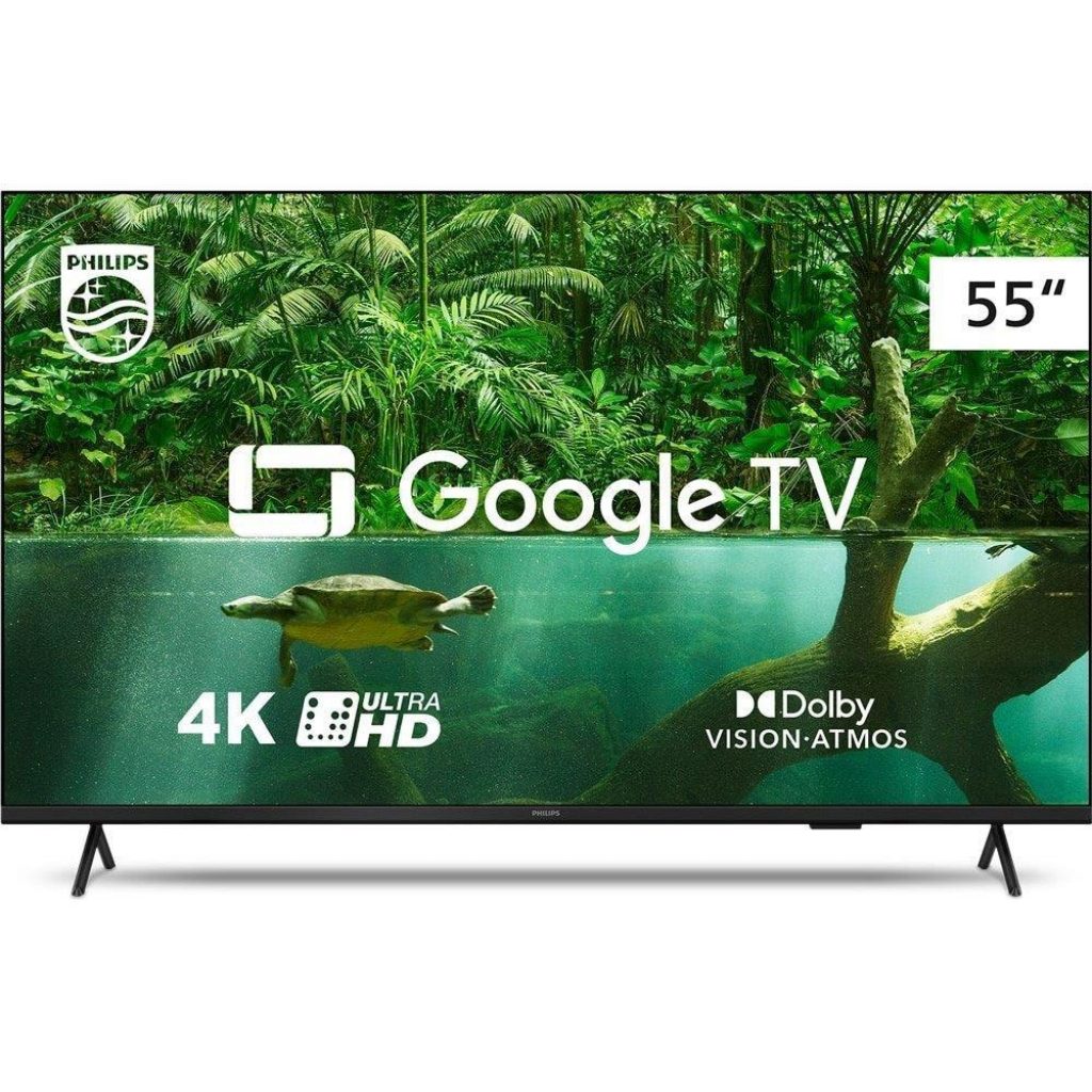 Smart TV Philips 55″ 4K 55PUG7408/78 LED HDR10+ Dolby Vision 3X HDMI 2X USB Google TV WiFi