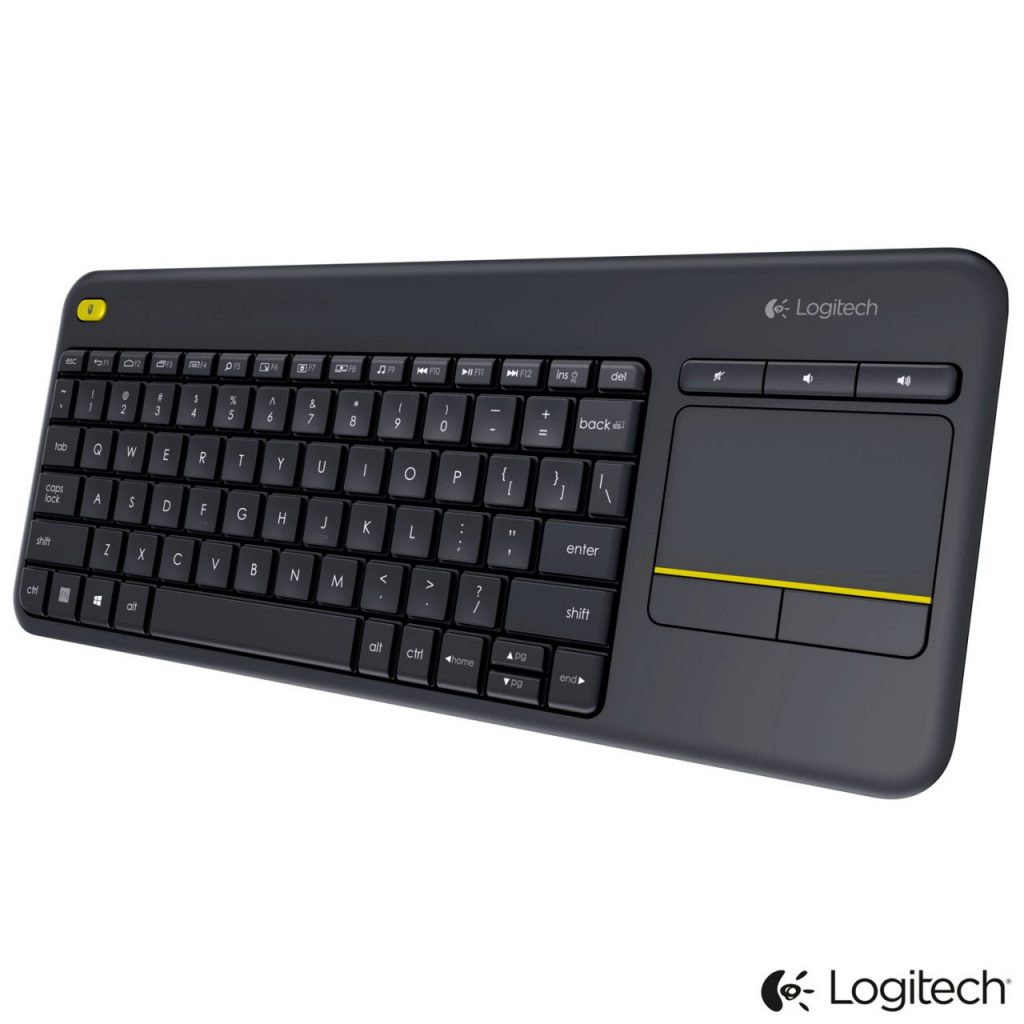 Teclado sem fio Logitech K400 Plus TV com Touchpad Integrado, Conexão USB Unifying e Layout ABNT2