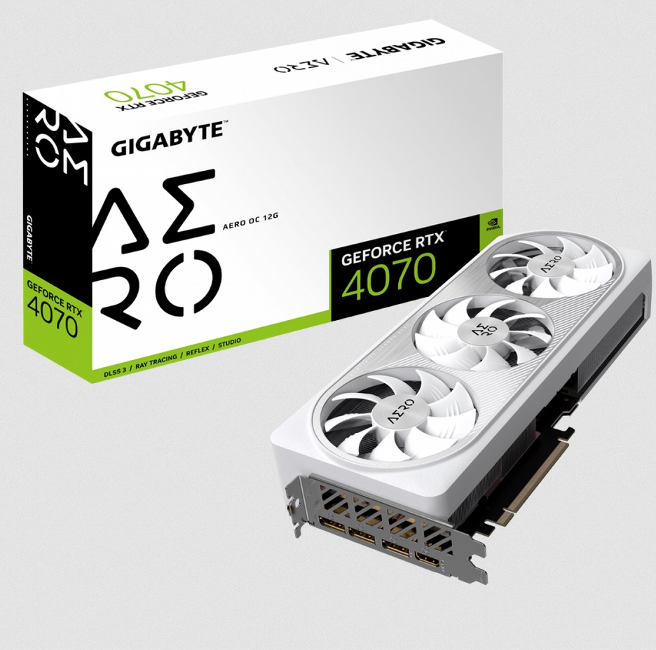 Placa de Vídeo Gigabyte NVIDIA GeForce RTX 4070 Aero OC White
