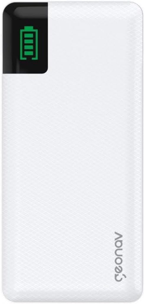 Geonav Carregador Portátil Universal 16.000mAh, 2 portas USB + 1 porta USB-C, Led Indicador de bateria, PB16KWT, Branco
