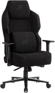 Cadeira Gamer Elements Magna Revestimento em Linho, Suporta até 150Kg, Almofada lombar, Espuma de alta densidade, Preta