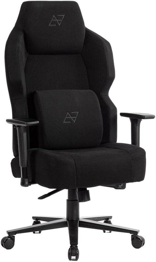 Cadeira Gamer Elements Magna Revestimento em Linho, Suporta até 150Kg, Almofada lombar, Espuma de alta densidade, Preta