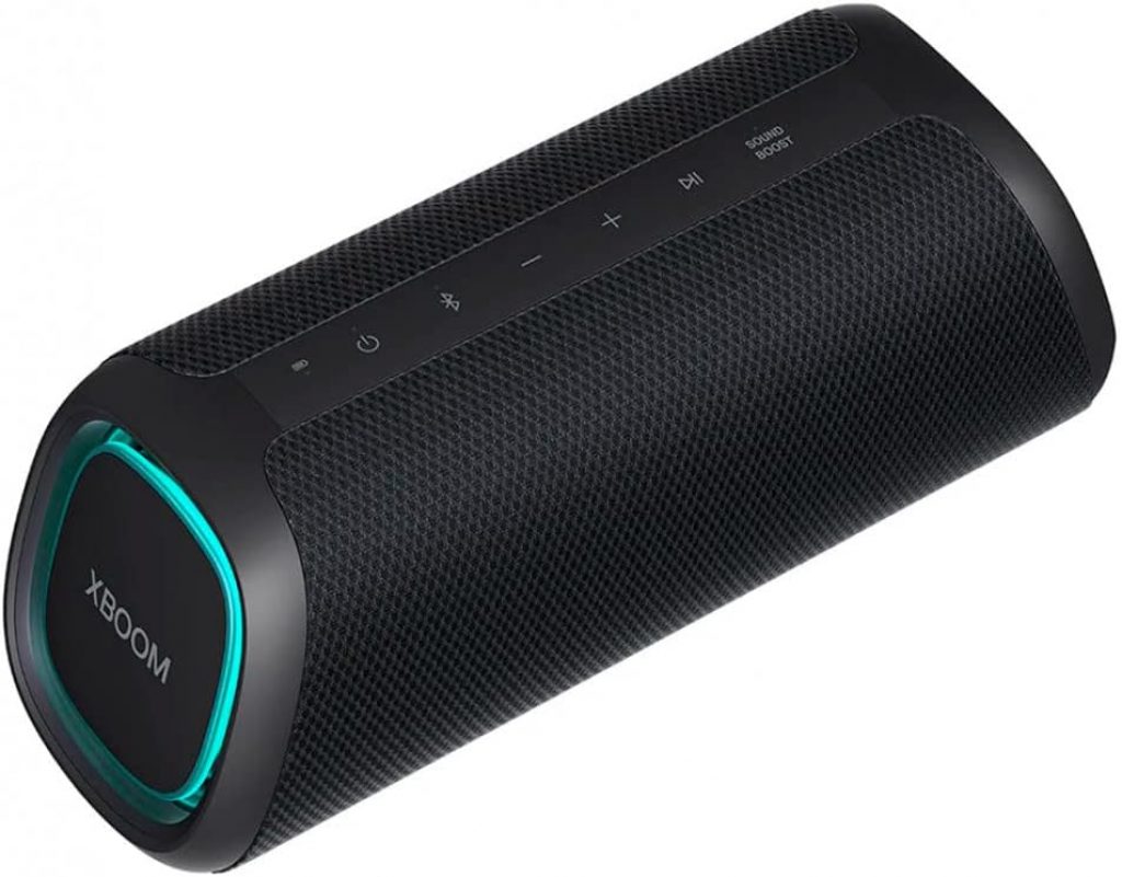 LG Xboom Go XG5QBK – Track Woofer de Fibra de Carbono, 20W RMS, Iluminação de Studio, IP67, 18H de bateria