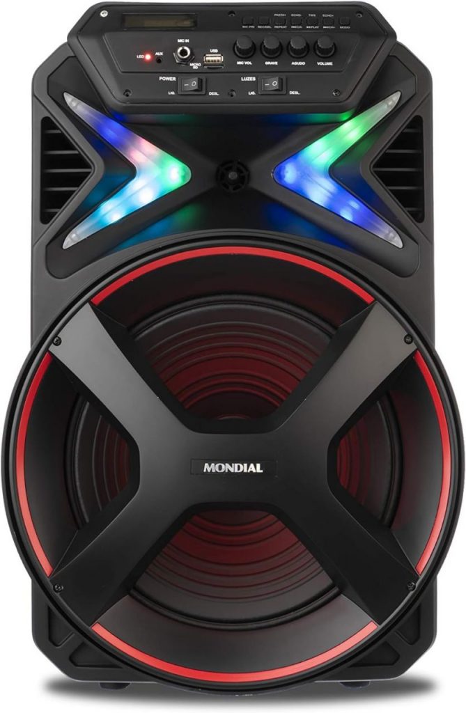 Caixa Amplificada Connect Lights, Mondial, Preto/Vermelho, 400W RMS, Bivolt – CM-400