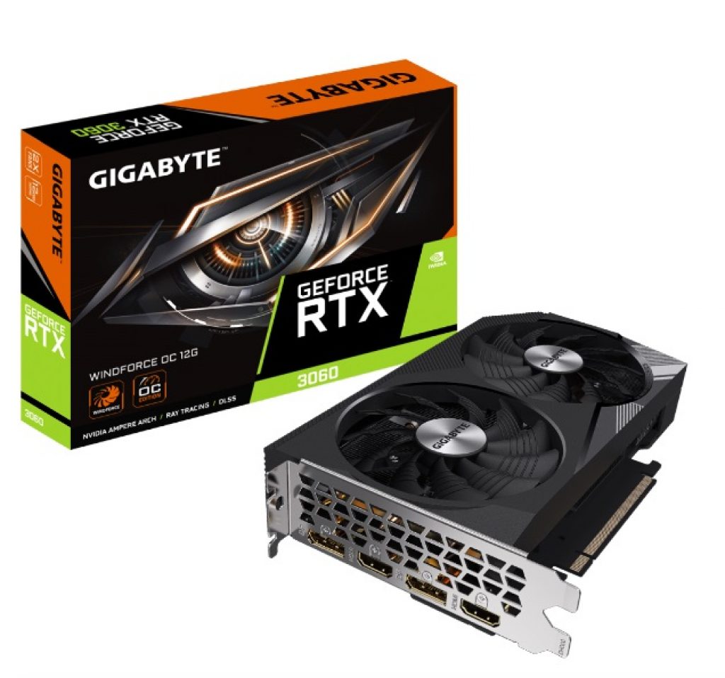 Placa de Vídeo Gigabyte NVIDIA GeForce RTX 3060 WINDFORCE OC, 12GB GDDR6, DLSS, Ray Tracing, GV-N3060WF2OC-12GD
