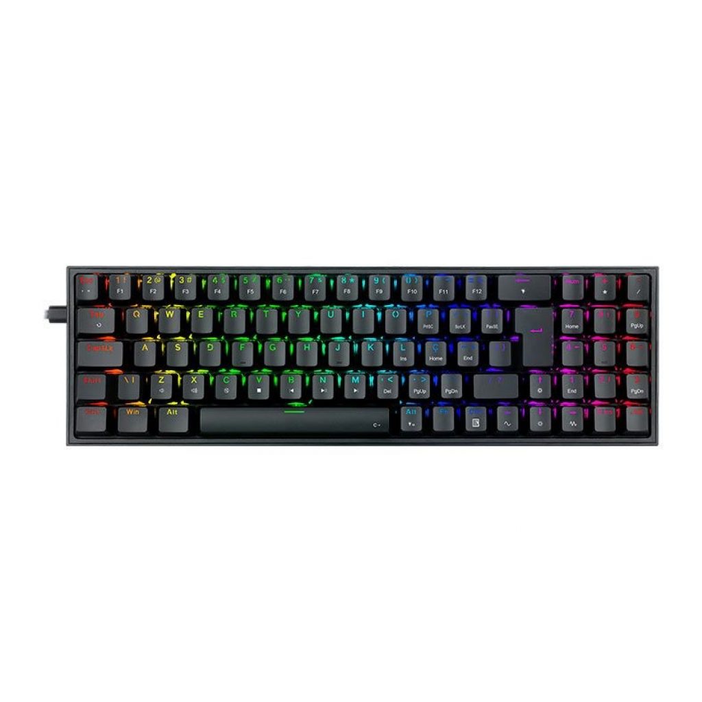 Teclado Mecânico Gamer Redragon Pollux, RGB, Switch Blue, Preto, K628-RGB-B-PT-BLUE