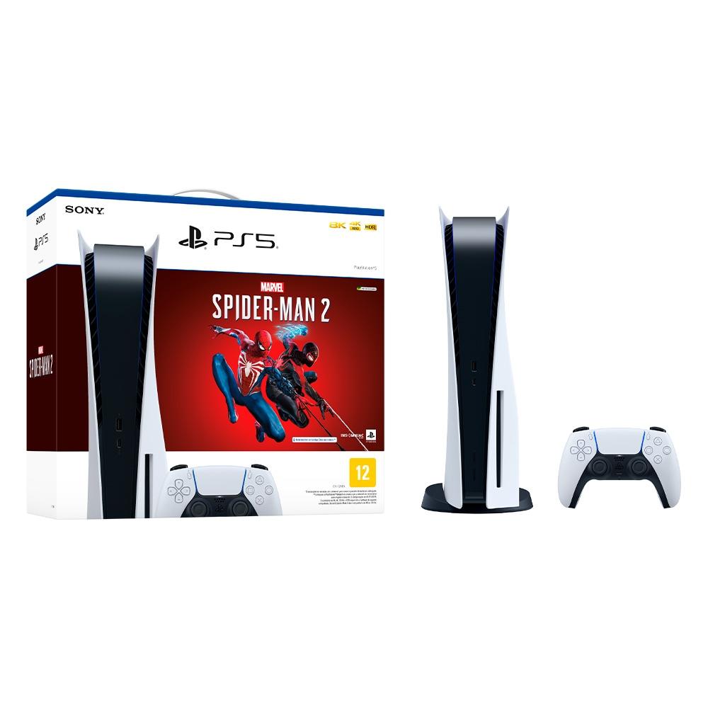 Console Sony PS5, Com Unidade de Disco e Jogo Marvel's Spider-Man 2 -  1000037788 - Boletando