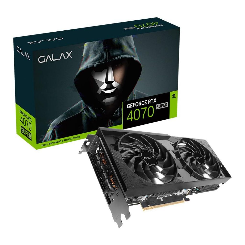 Placa de vídeo RTX 4070 Super 1-Click OC 2X Galax NVIDIA GeForce, 12GB GDDR6X, DLSS, Ray Trancing – 4895147155517