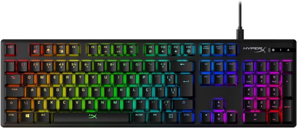Teclado Mecânico Gamer HyperX Alloy Origins PBT RGB, Switch Red – Black