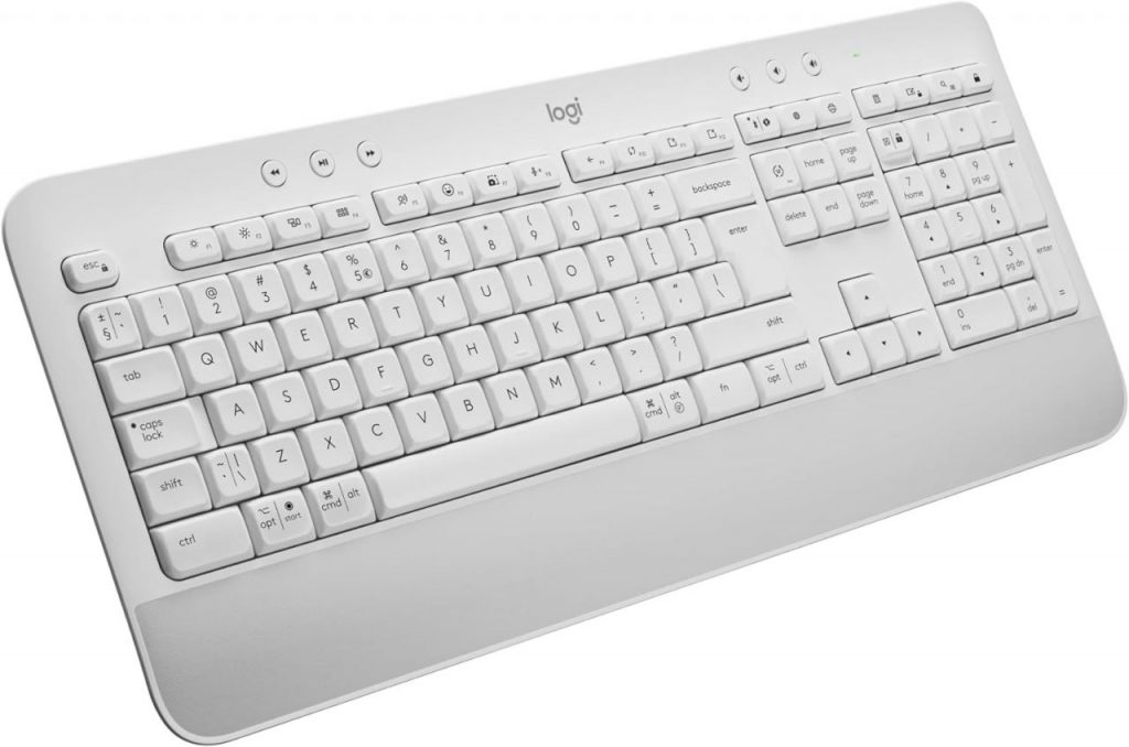 Teclado Sem Fio Logitech Signature K650 Com Apoio para as Mãos, Resistente a Derramamentos, Teclado Numérico, Conexão Bluetooth ou Receptor USB Logi Bolt e Layout US INTL