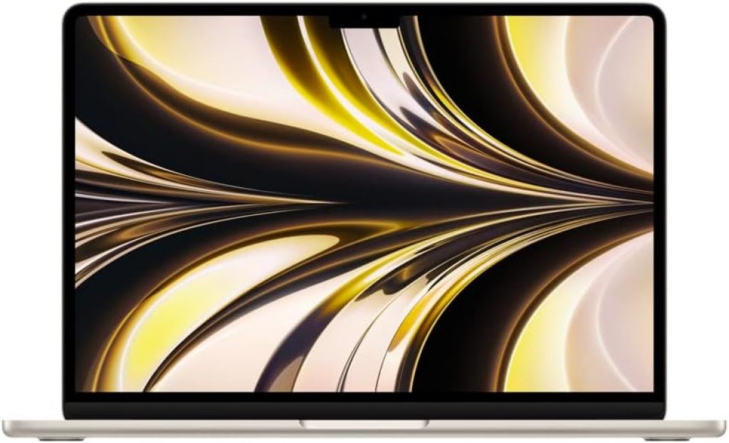 Apple notebook MacBook Air de 13 polegadas: Chip M2 da Apple com CPU de oito núcleos e GPU de oito núcleos, de 256 GB SSD – Estelar
