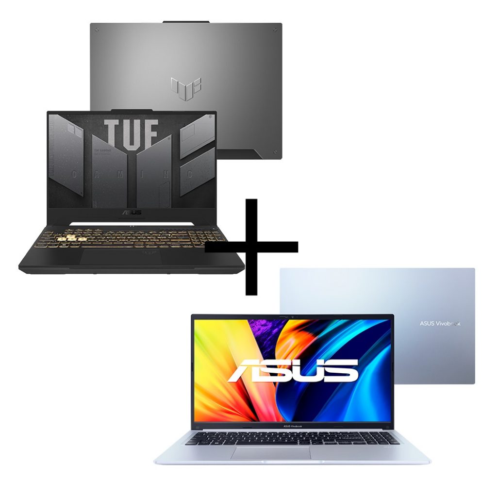 Notebook ASUS TUF Gaming F15 FX507VU-LP177W Mecha Gray + Notebook ASUS Vivobook X1502ZA-BQ1758W Icelight Silver