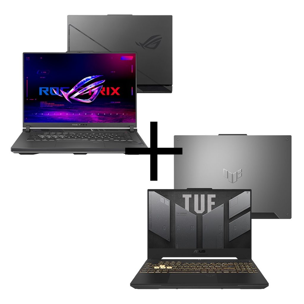 Notebook Gamer ROG Strix G16 G614JV-N3094W Eclipse Gray (RTX 4060) + Notebook ASUS TUF Gaming F15 FX507VU-LP151 Mecha Gray (RTX 4050)