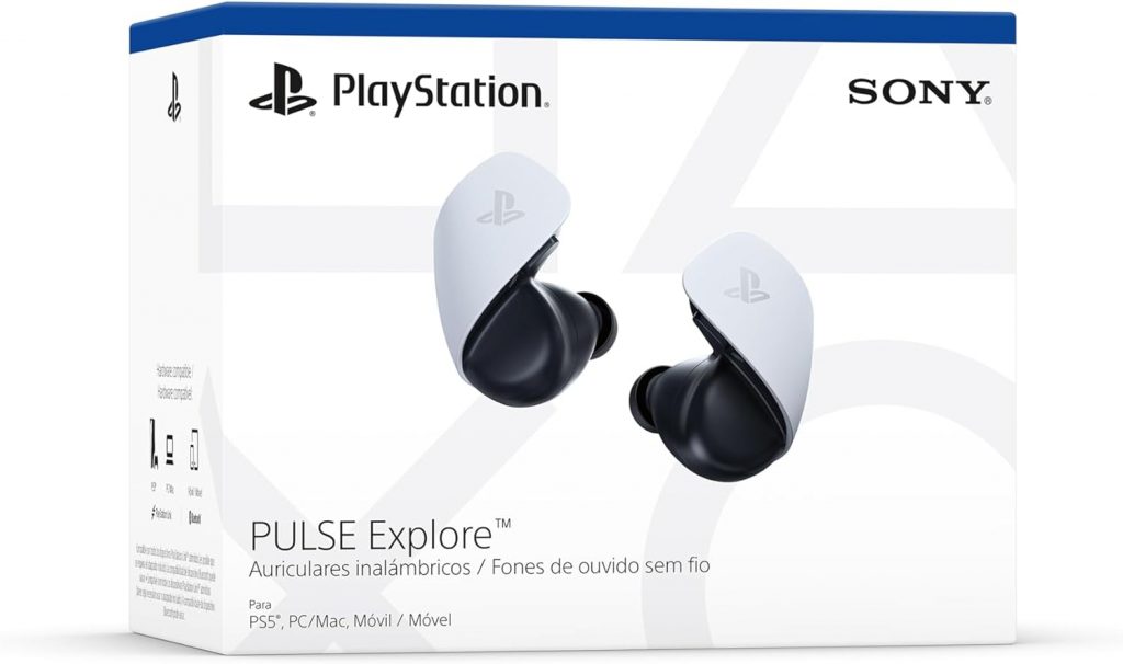 Fone de Ouvido Sem Fio Gamer Sony Pulse Explore, Bluetooth, Cancelamento de Ruído, PC, PS5 e Dispositivo Móvel Branco – CFI-ZWE1L