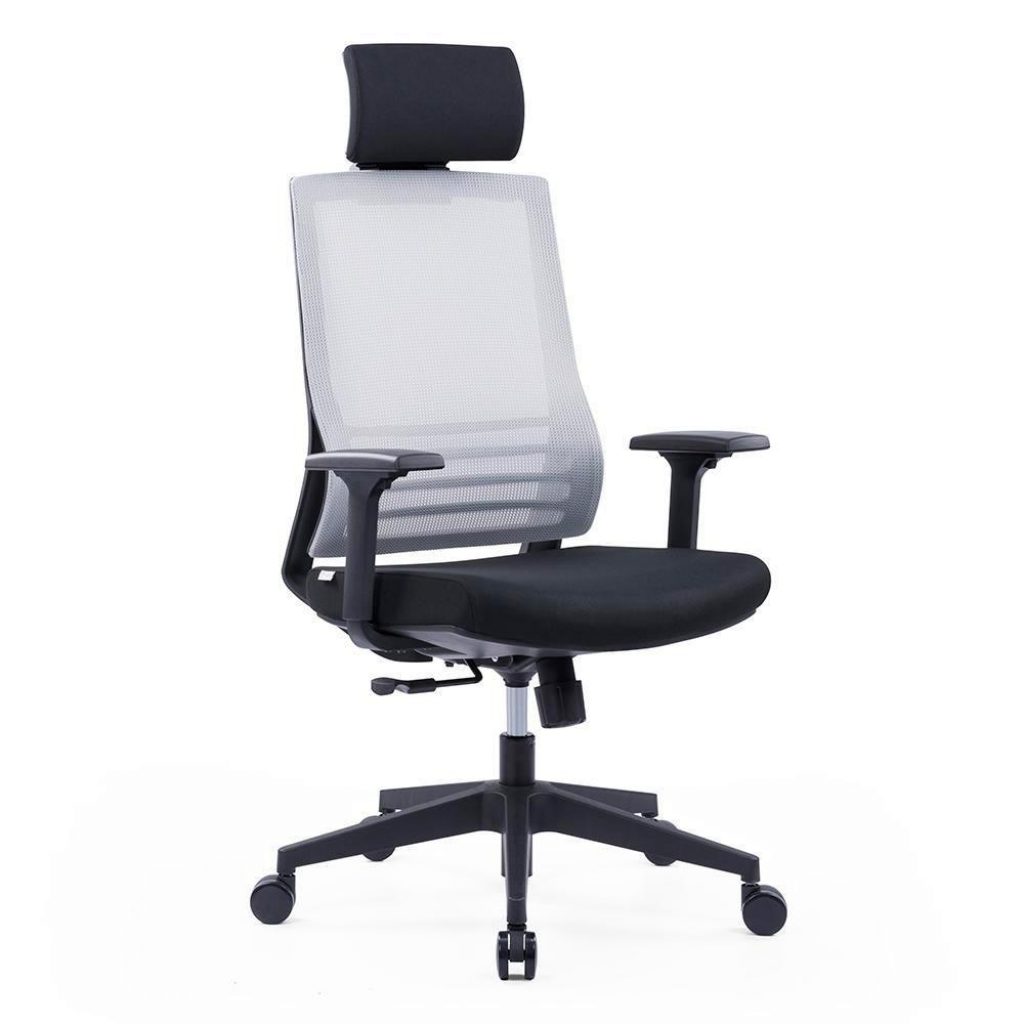 Cadeira Office KABUM! essentials CE350 Cinza Escuro com Encosto De Cabeça Fixo, Cilindro De Gás Classe 3, Base Em Nylon – KECE350CZE