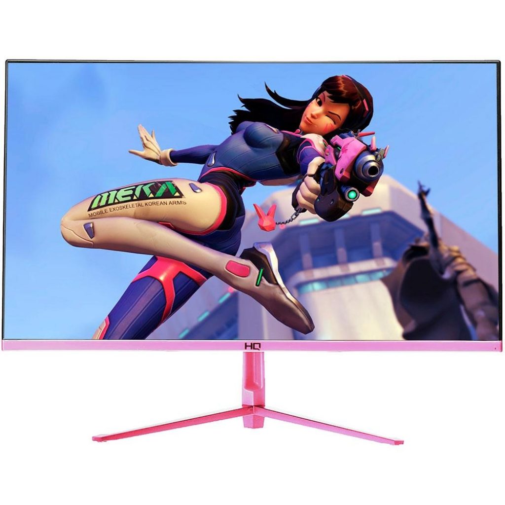 Monitor Gamer Curvo HQ 24″, 165 Hz, Full HD, 1ms, DisplayPort e HDMI, FreeSync, sRGB, Som Integrado, Rosa – 24GHQ-PINKsRGB