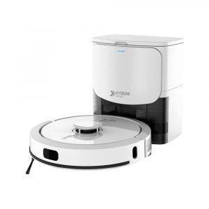 Robô aspirador KaBuM! Smart 900 – 127V, Branco – IR360°, Controle via app, Recipiente dispensador de pó – KBSF011