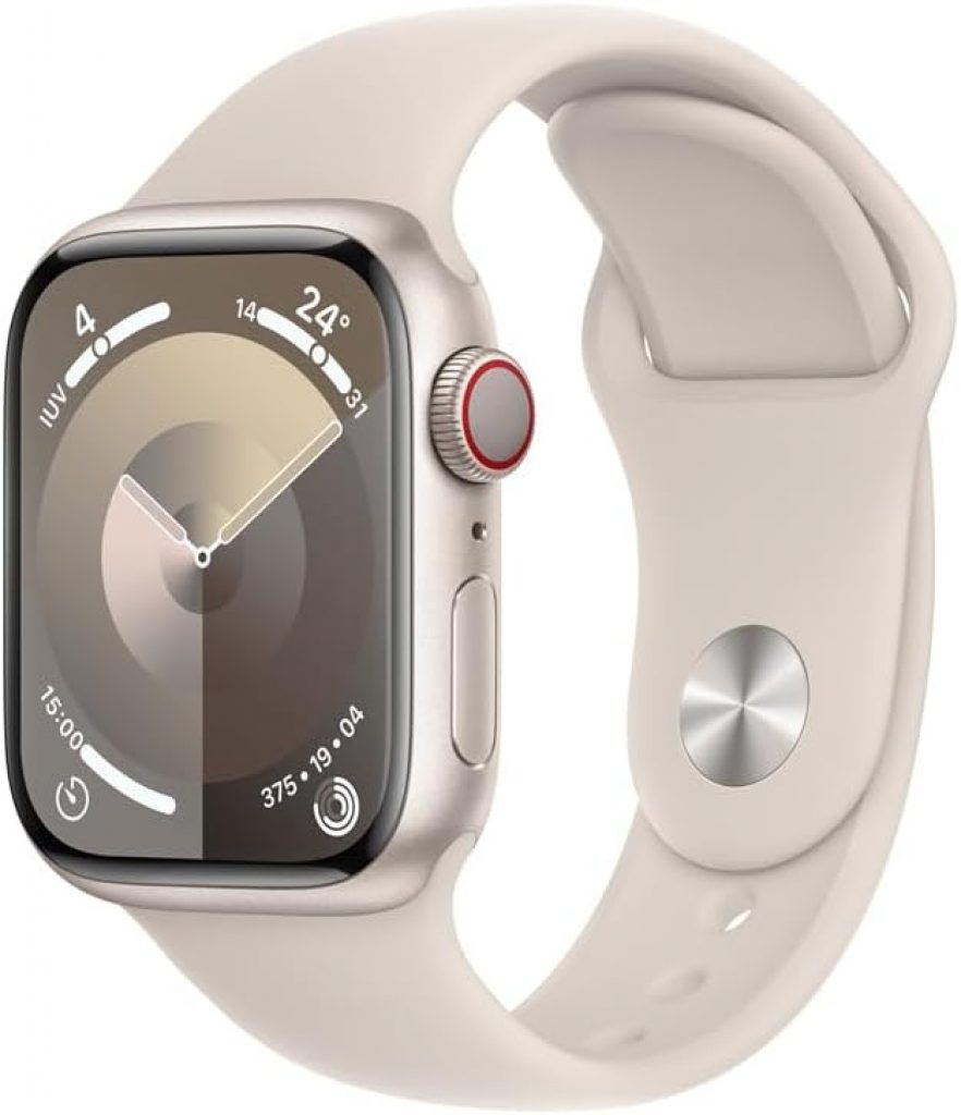 Apple Watch Series 9 GPS + Cellular • Caixa de alumínio – 41 mm • Pulseira esportiva – P/M