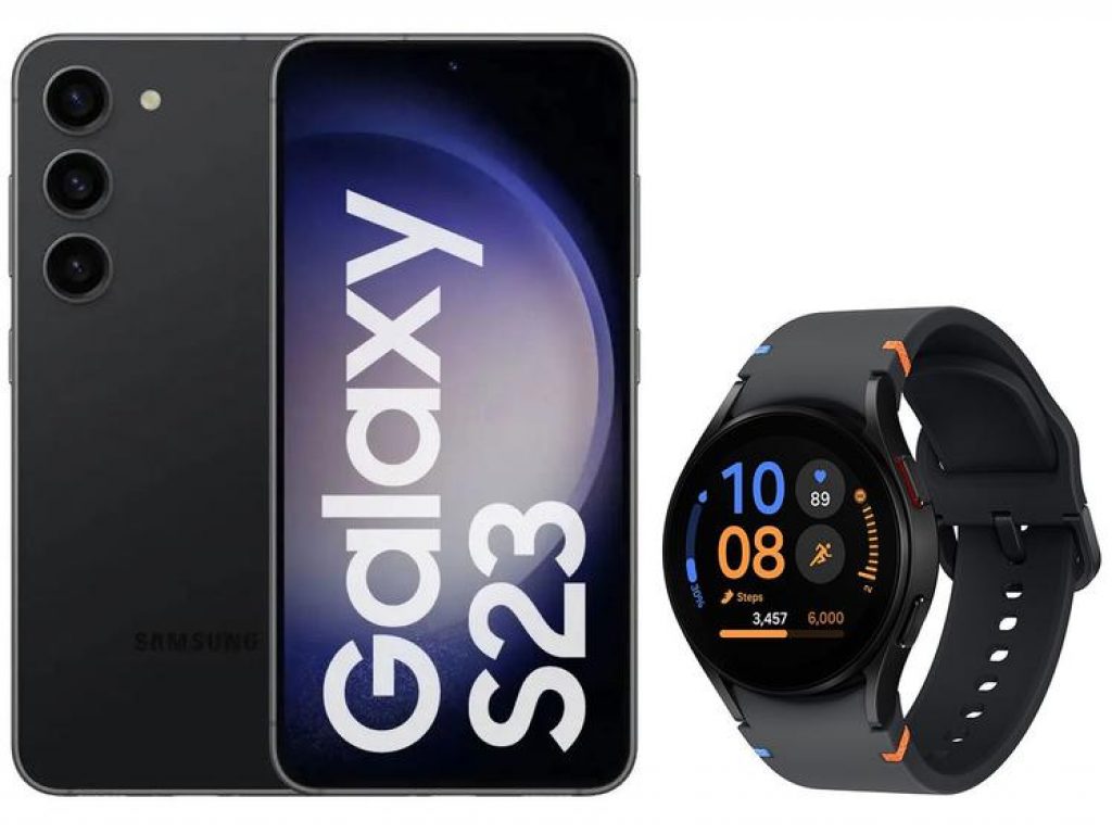Smartphone Samsung Galaxy S23 256GB + Smartwatch – Watch FE 40mm 16GB Bluetooth