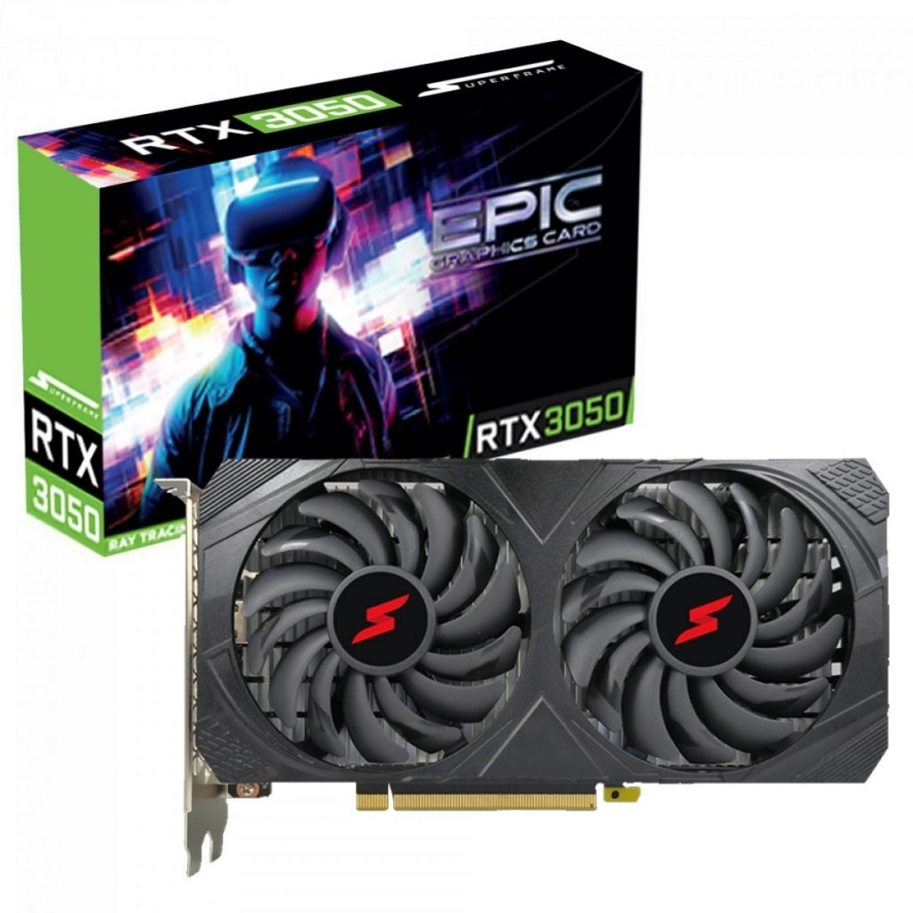 Placa de Vídeo SuperFrame NVIDIA GeForce RTX 3050 EPIC 6GB, GDDR6, DLSS, Ray Tracing, SF-GC-EPNV30506GD6