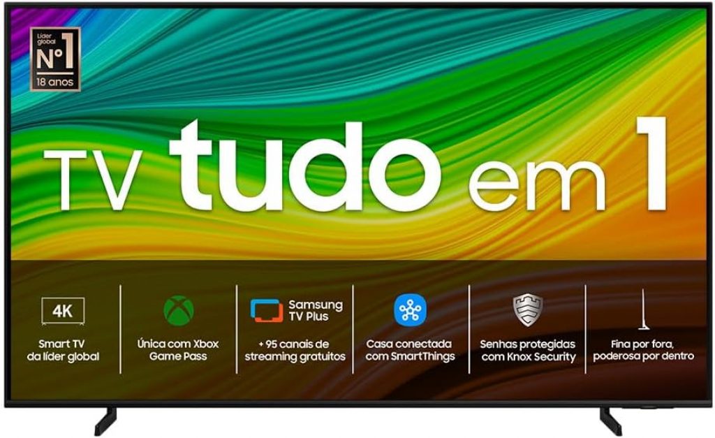 Samsung Smart TV 55″ QLED 4K 55Q60D 2024, Modo Game, Tela sem limites, Design slim, Visual livre de cabos, Alexa built in