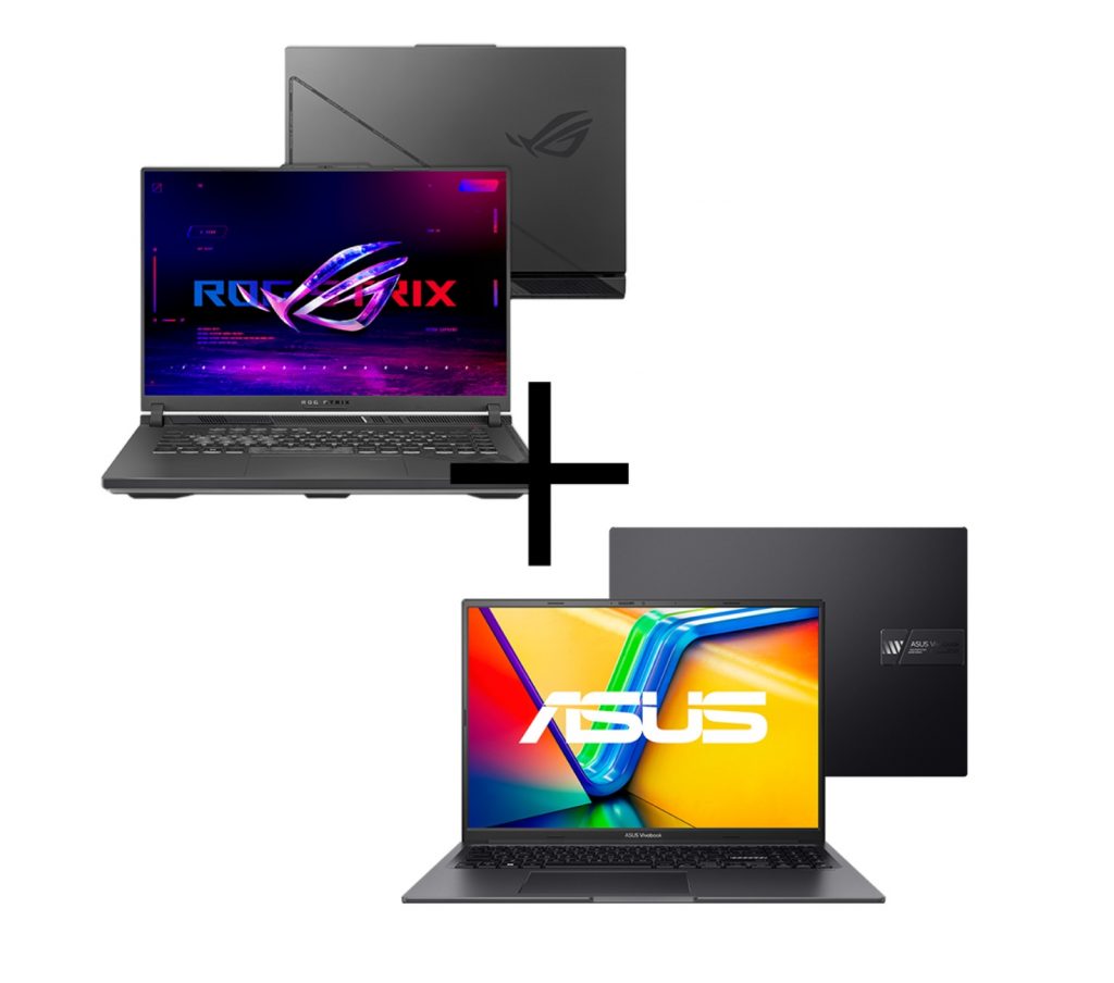 Notebook Gamer ROG Strix G16 i9 RTX 4070 + Notebook ASUS Vivobook 16X i5 RTX 2050