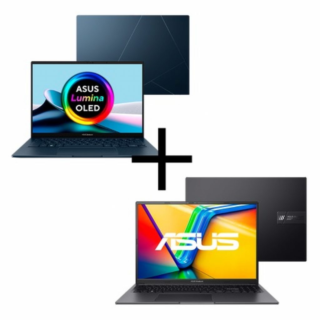 Notebook ASUS Zenbook 14 OLED UX3405MA-QD344W Ponder Blue + Notebook ASUS Vivobook 16X K3605ZF-N1420W Indie Black