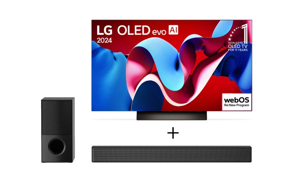 Combo Smart TV 55″ 4K LG OLED evo OLED55C4 120Hz Nativo Processador a9 Ger7 Wi-Fi e Bluetooth 4 HDMI 3 USB + Soundbar SNH5