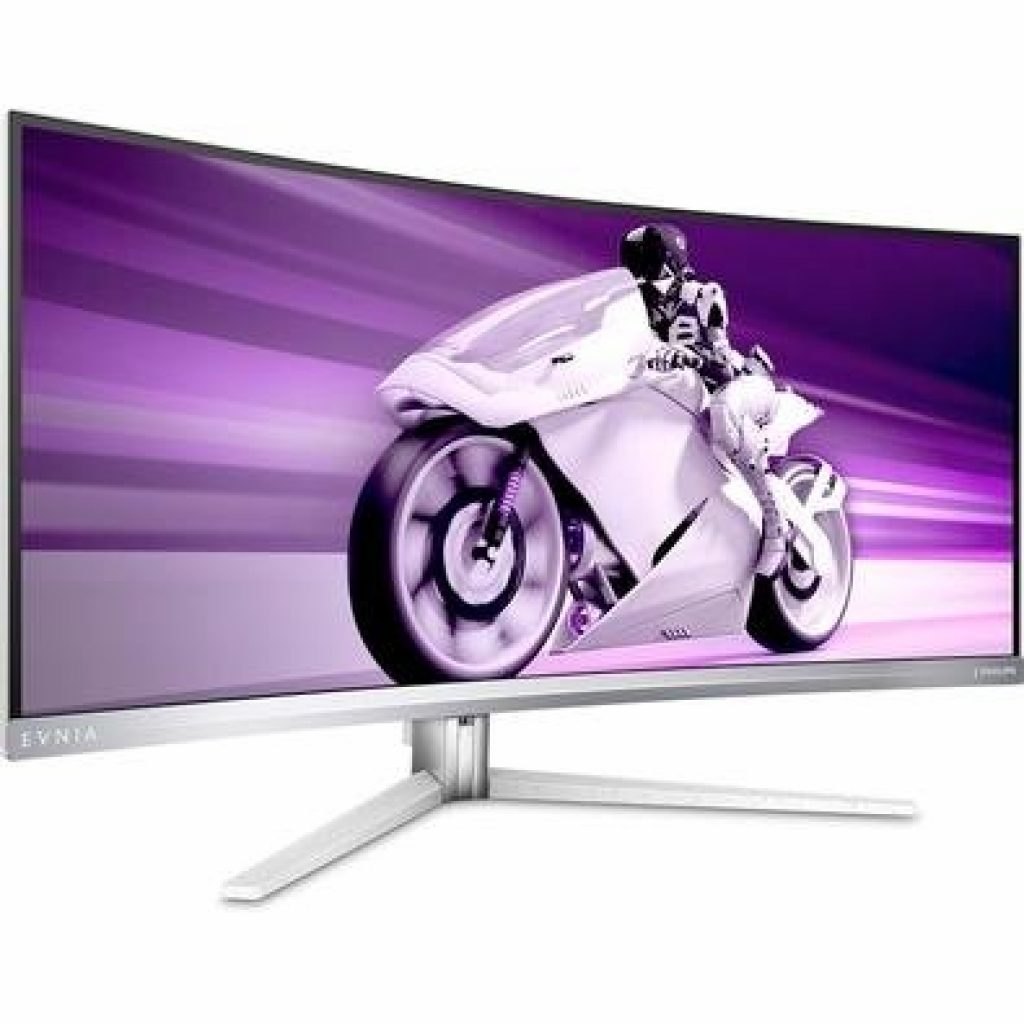 Monitor Gamer Philips Evnia 34″ QD OLED Ultrawide QHD 175Hz, 0.1ms, RGB, DisplayPort e HDMI, HDR, Alto Falante, Branco – 34M2C8600