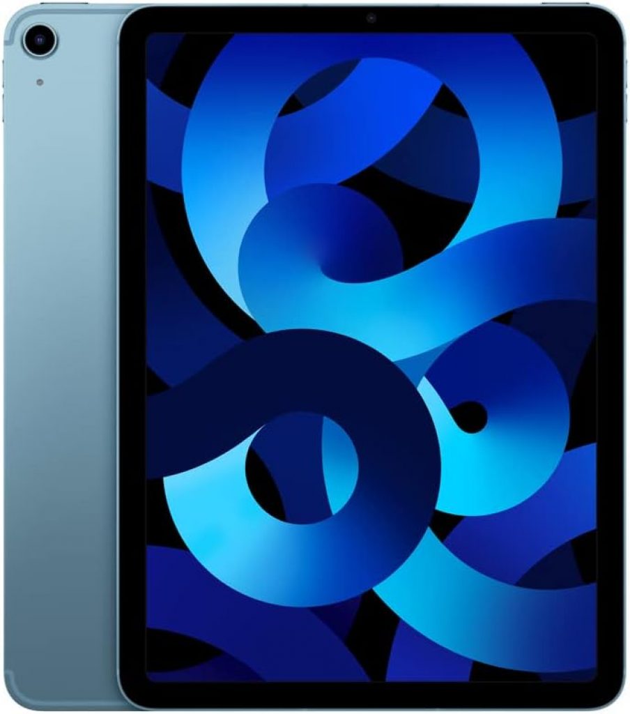 iPad Air da Apple (5a geração): Com chip M1, tela Liquid Retina de 10,9 polegadas, 64 GB Wi-Fi 6 + rede celular 5G, câmera frontal de 12 MP, câmera traseira de 12 MP, Touch ID