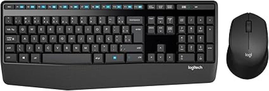 Combo Teclado e Mouse sem fio Logitech MK345 com Teclado com Apoio para as Mãos e Mouse Destro – Conexão USB, Pilhas Inclusas e Layout ABNT2