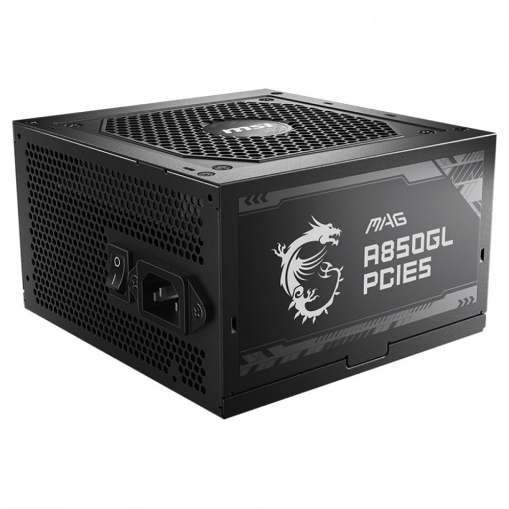 Fonte MSI MAG A850GL PCIE5, 850W, 80 Plus Gold, PFC Ativo, Full Modular, Preto