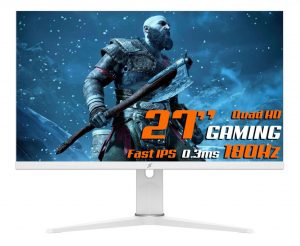 Monitor Gamer SuperFrame Prisma, 27 Pol, Flat, Fast IPS, Quad HD, 0.3ms, 180Hz, FreeSync, Branco, HDMI/DP, SFPFW-27180-QHD-PRO