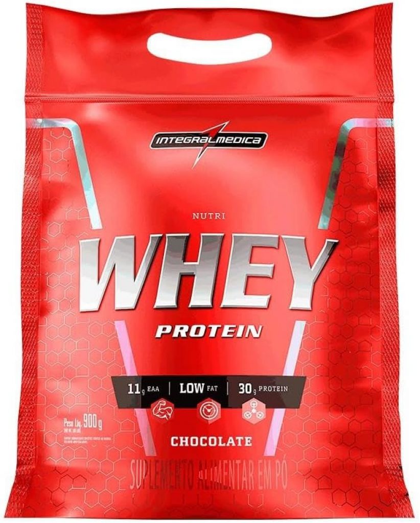 Integralmédica – Nutri Whey Protein Chocolate – Suplemento Alimentar – Fonte de Proteínas e Carboidratos – Pouch 900g