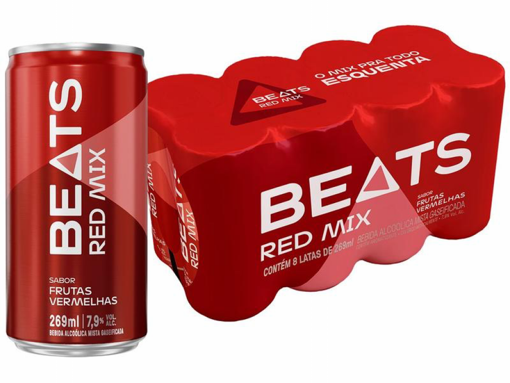 Pack de Beats Red Mix 269ml, Lata, Caixa 8 Unidades