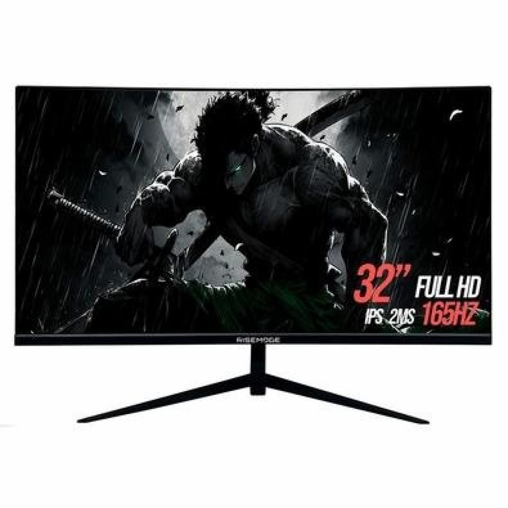 Monitor Gamer Rise Mode 32″ Full HD Curvo, 165hz, IPS, Preto, HDMI e DisplayPort, sRGB 99%, Suporte Vesa – RM-MOG-32C165FH-B