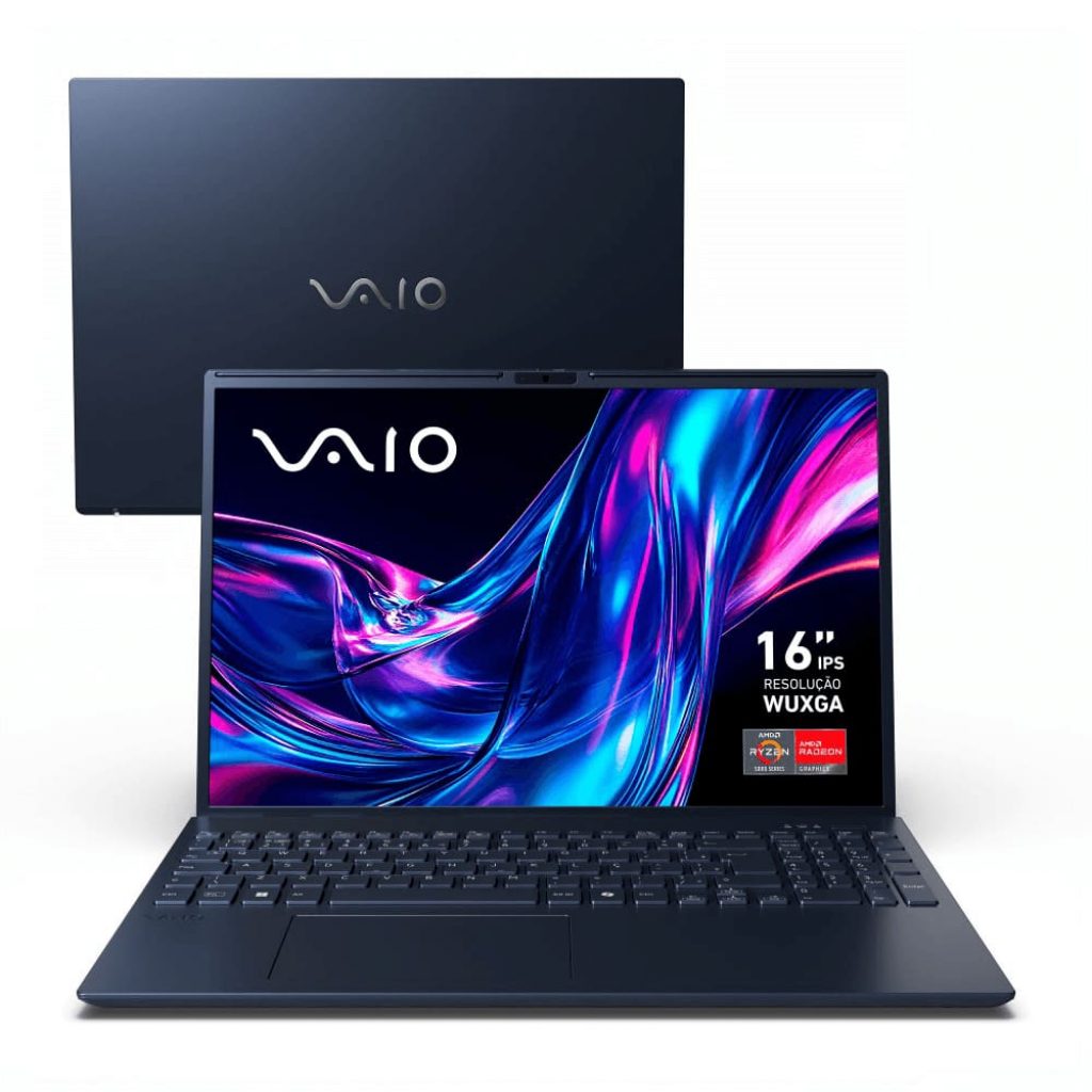 Notebook VAIO FE16 AMD® Ryzen 5-5625U 16GB RAM 512GB SSD 16″ FHD IPS WUXGA Linux – Cinza Grafite – VJFE69F11X-B0711H
