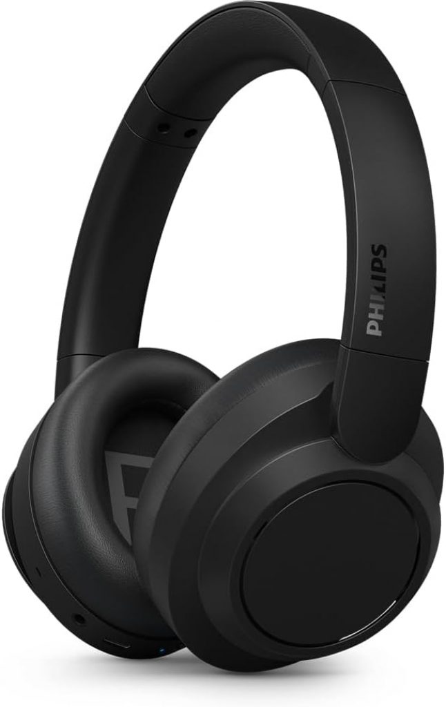 Headphone Bluetooth Philips TAH6509BK/00, Com Cancelamento de Ruído Ativo ANC, Até 70 horas de bateria, Preto