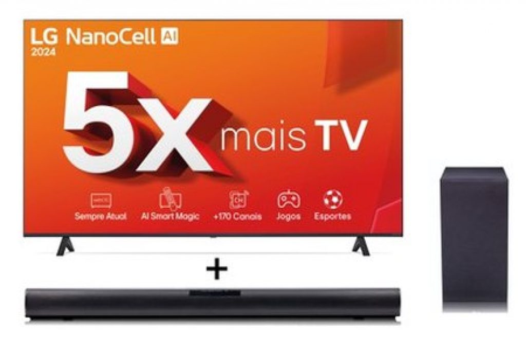Smart TV 4K 70″ LG NanoCell 70NANO80T + Soundbar SQC1