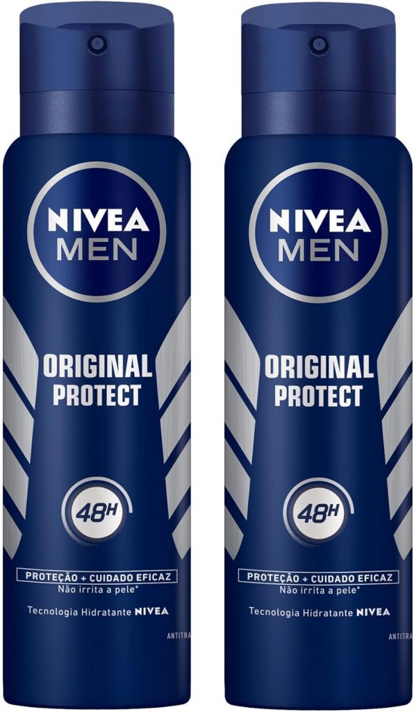 NIVEA Kit Desodorantes Antitranspirante Aerosol Nivea Men Original Protect 48h 150ml – 2 unidades