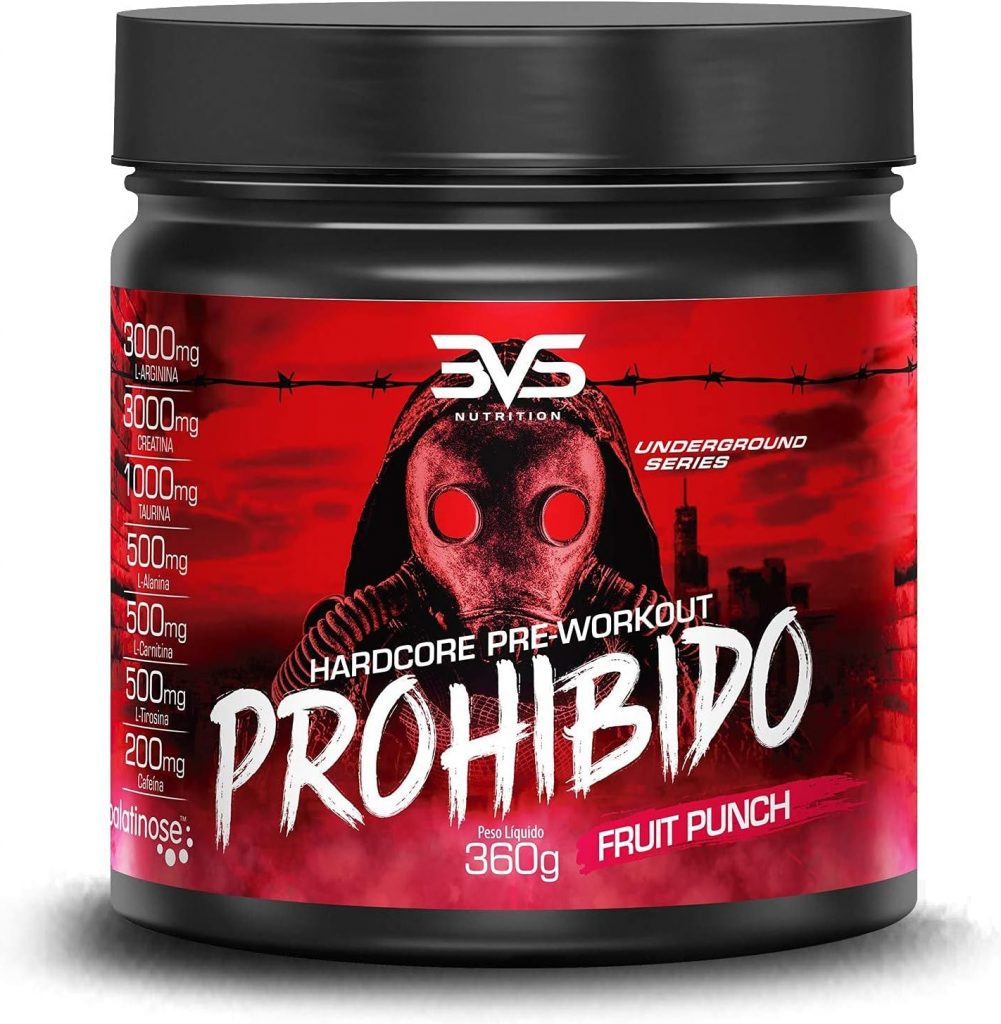 3VS Nutrition Pré Treino Prohibido 360g Sabor Ponche de Frutas